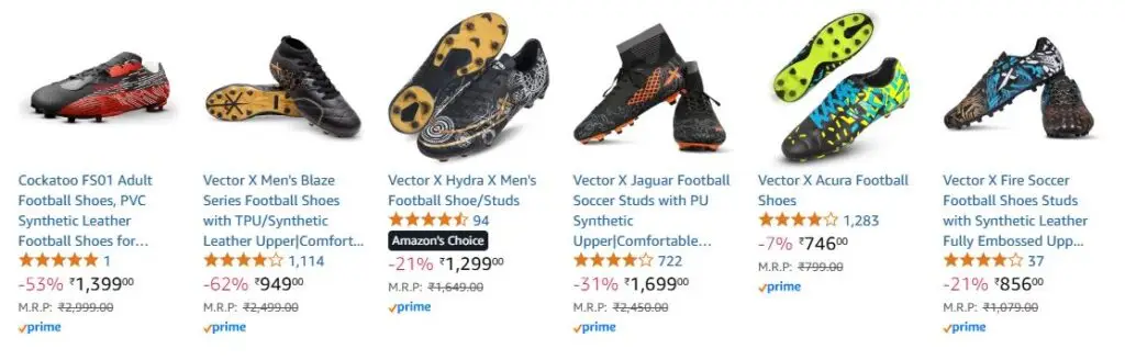 Vector x Football Shoes Under 1000